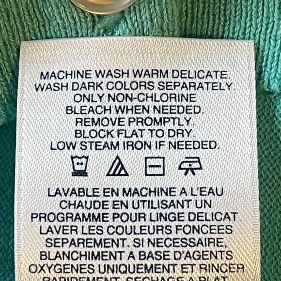 Lands' End Lightweight Cardigan Preppy Academia Church Grandma Core Bright M - Picture 5 of 5